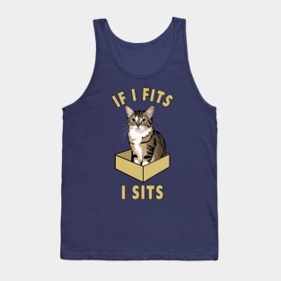 If I Fits, I Sits Funny Cat Design Tank Top